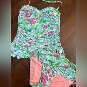 Lilly Pulitzer Tankini top and lagoon sarong bottoms